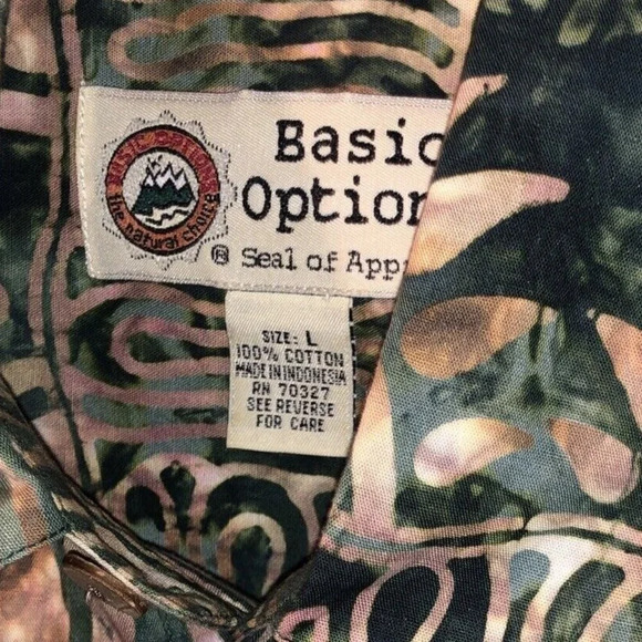 Tribal Hawaiian Shirt Tall Men’s L Casual Basic Options Excellent Condition - Picture 4 of 5